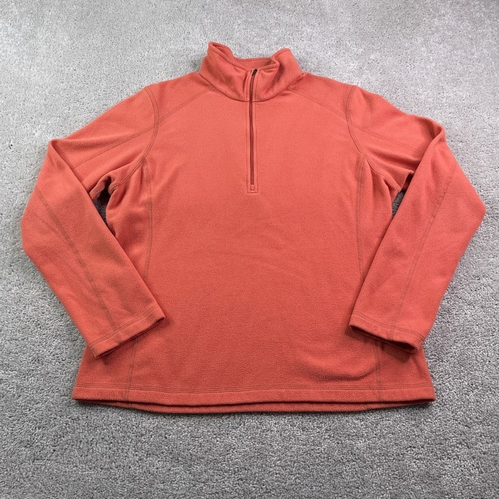 Patagonia Sweater Womens Large Orange‎ Micro D Fleece Quarter Zip Pullover